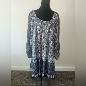 NWT Sam Edelman Paisley Fields Rainey Dress Long Sleeve Size XL